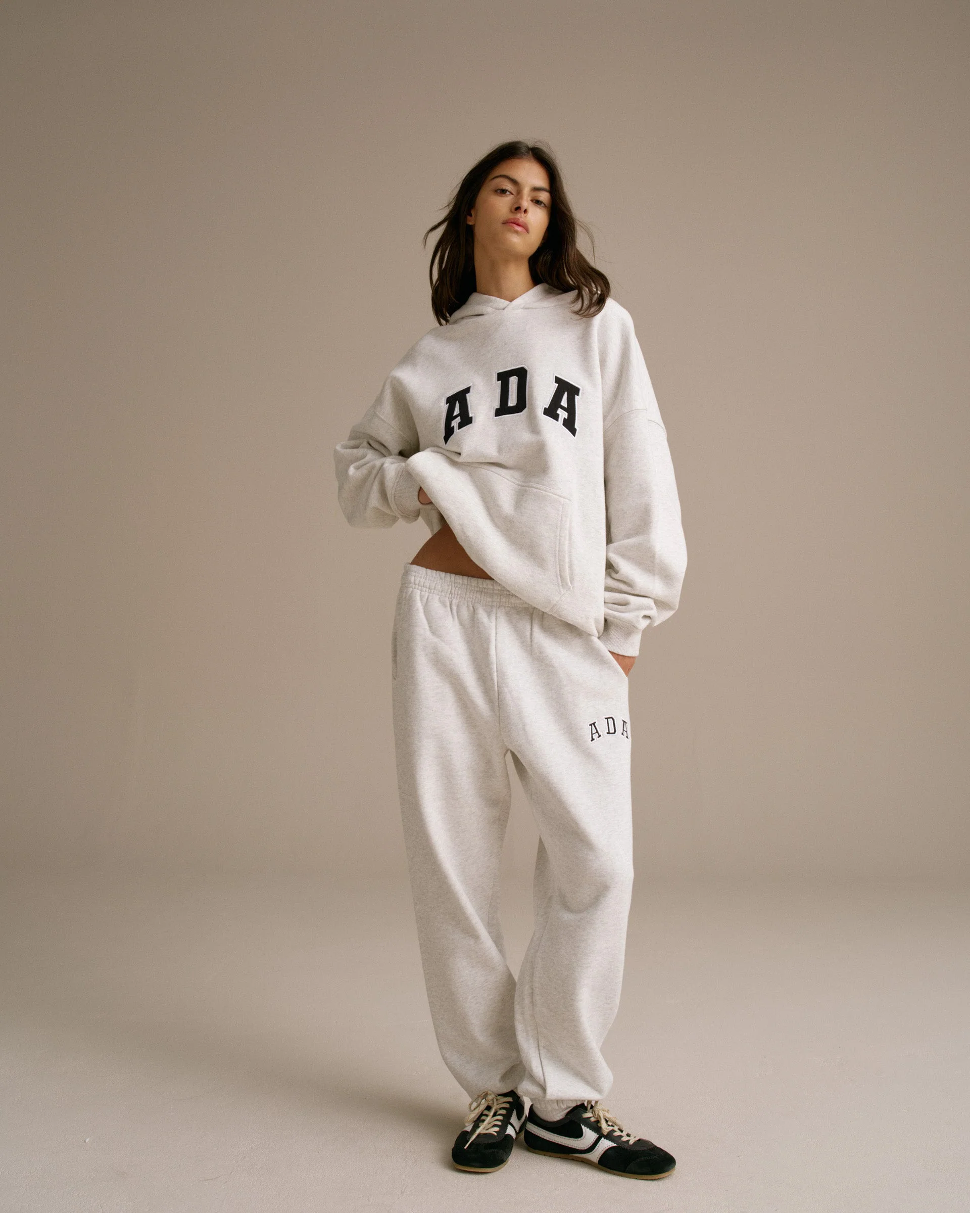 ADA Oversized Hoodie - Light Grey Melange - Image 4