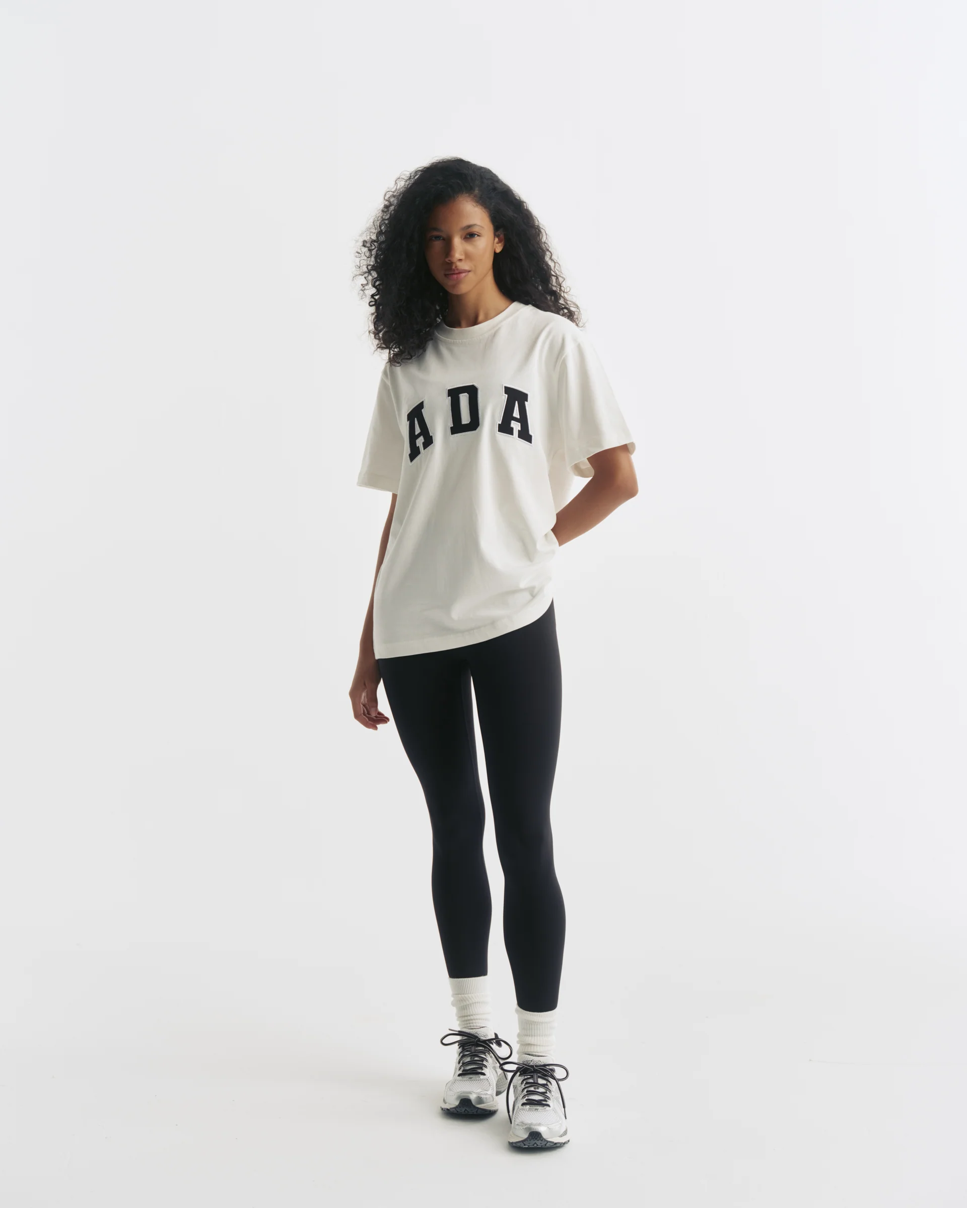 ADA Short Sleeve Oversized T-shirt - White/Black - Image 4