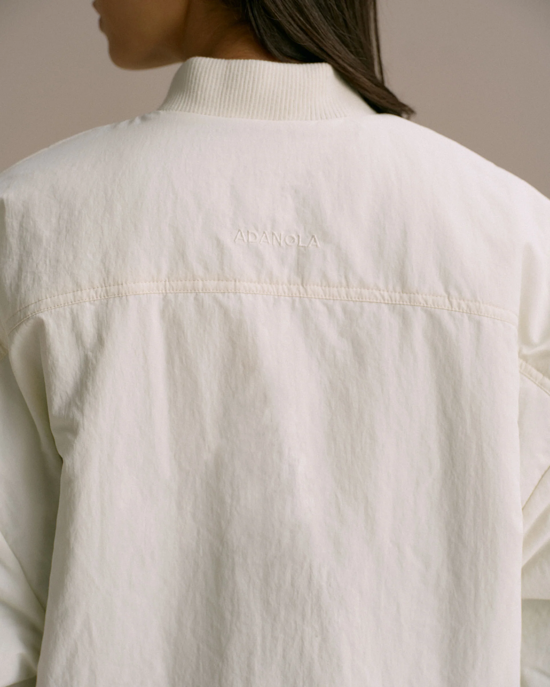 Drop Shoulder Reversible Bomber Jacket - Coffee Bean/Marshmallow White - Image 6