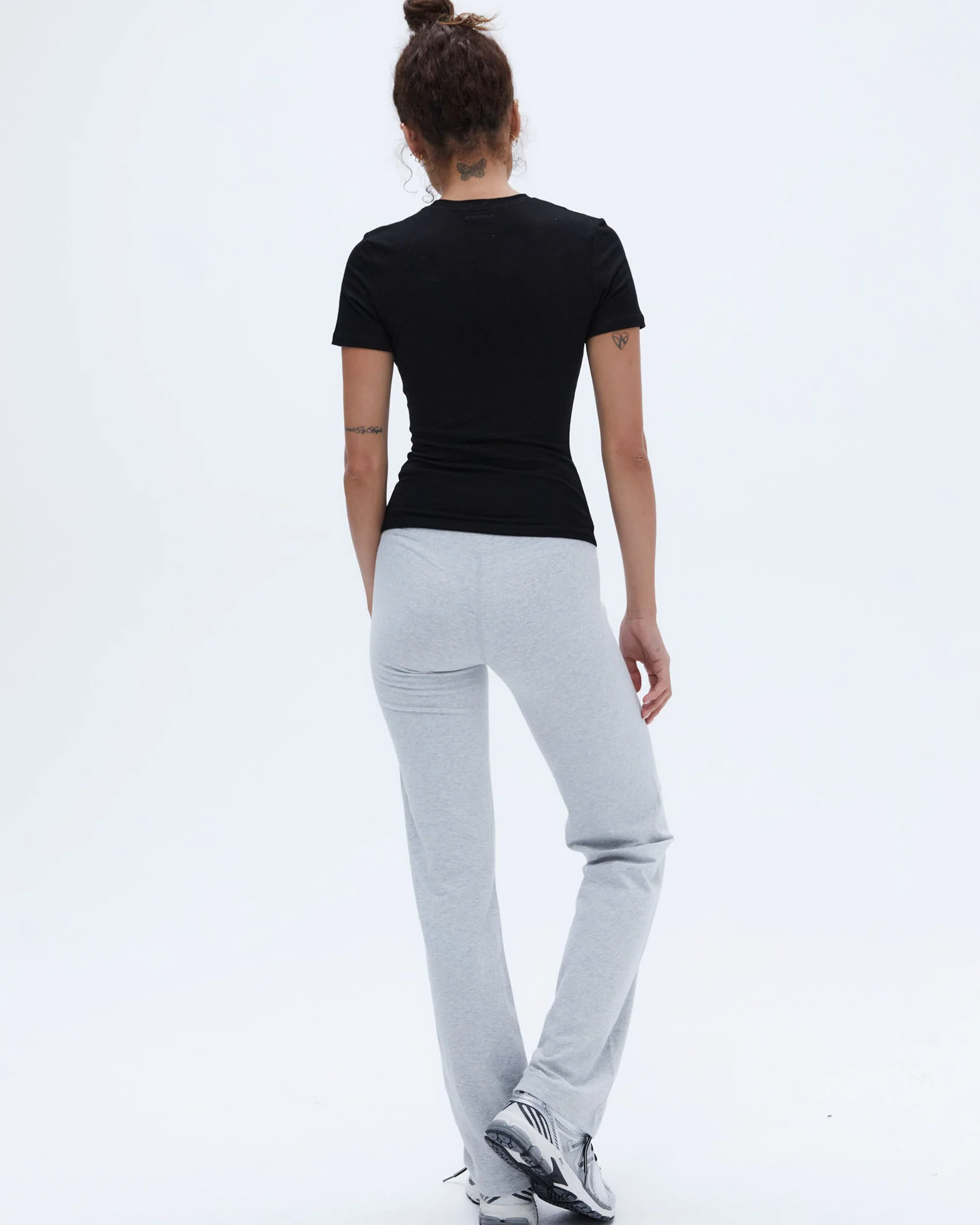 Cotton Short Sleeve Top - Black - Image 6