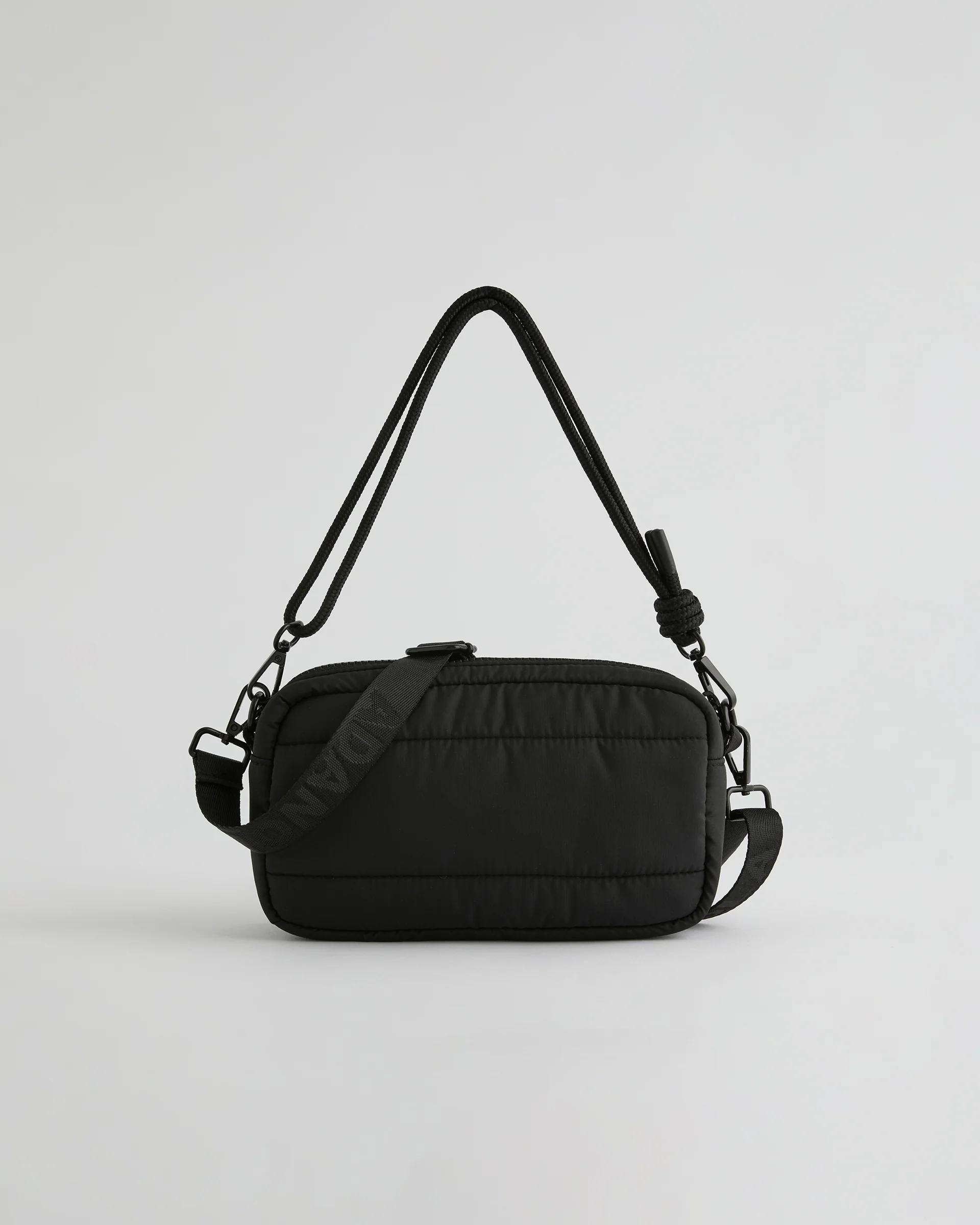 Small Branded Multi-Strap Bag - Black - Image 4